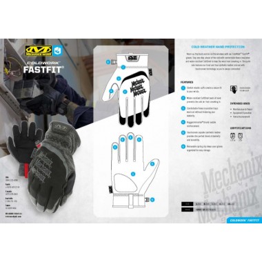 Зимние перчатки Mechanix ColdWork FastFit Grey/Black
