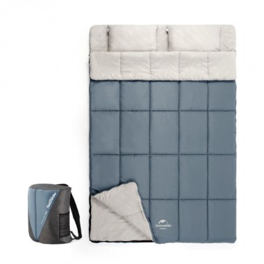 Спальный мешок NATUREHIKE Noda, 2 спальн.с подушкой, 145х215см, голубой
