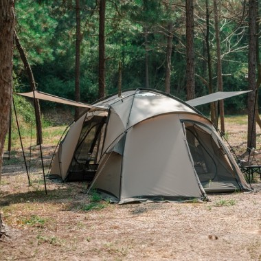 Палатка NATUREHIKE Shandi, 2 спальни+1 комната, серая